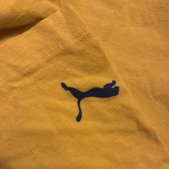 Puma Yellow and Black Short Sleeve Tee with Bold Logo - Picture 5 of 6